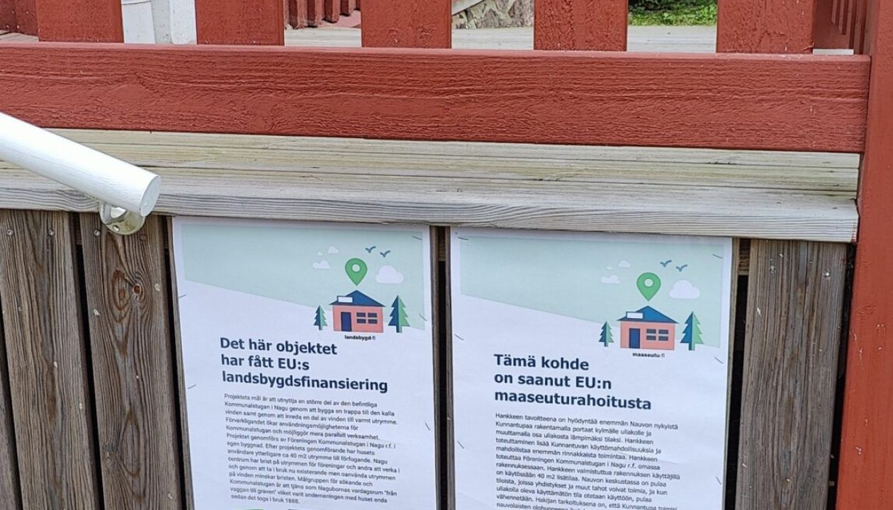 Projektskylten uppsatt