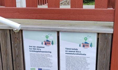 Projektskylten uppsatt